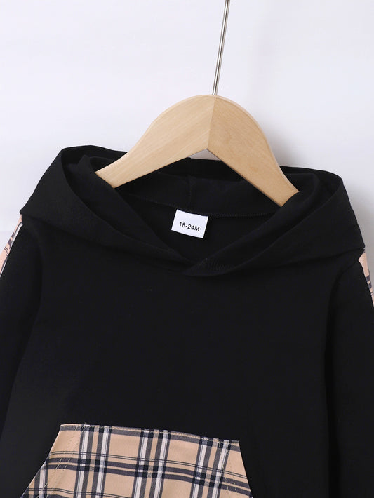 Children's Plaid Hoodie & Sweatpants Set - Kids Outfit