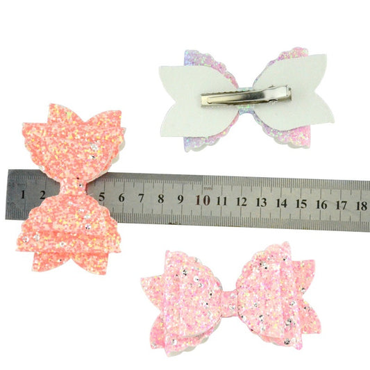 Girl's Hair Accessories - Sequined Double-Layer Bow
