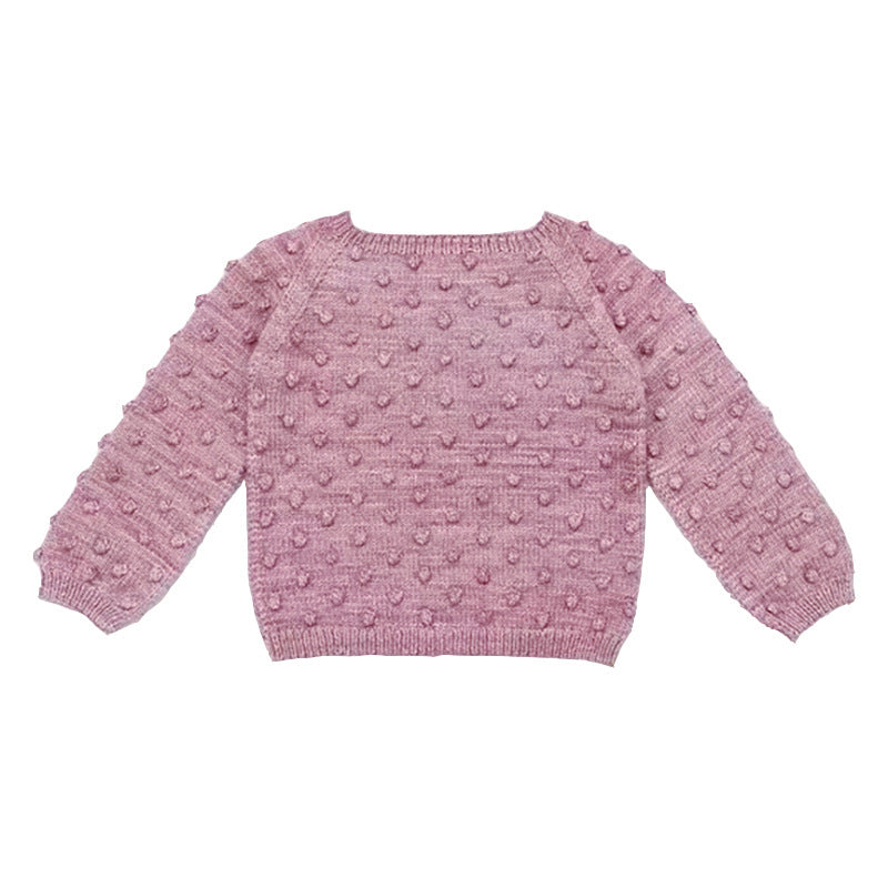 Girls' Popcorn Sweater - Pullover Top for Kids