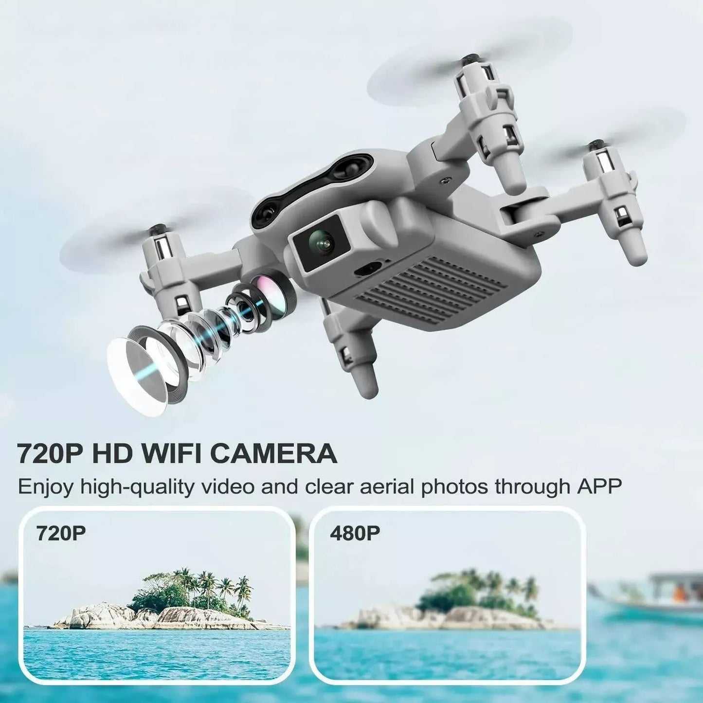 Mini Drone for Kids & Adults with 720P HD Camera - Foldable RC Quadcopter