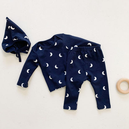 Midnight Moon Pajama Set with Bonnet
