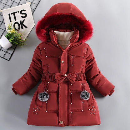 Girls Padded Cotton Jacket - Thickened Winter Coat