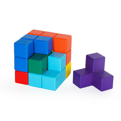 Luban Lock Soma Building Blocks - Wooden Puzzle Toy for Kids