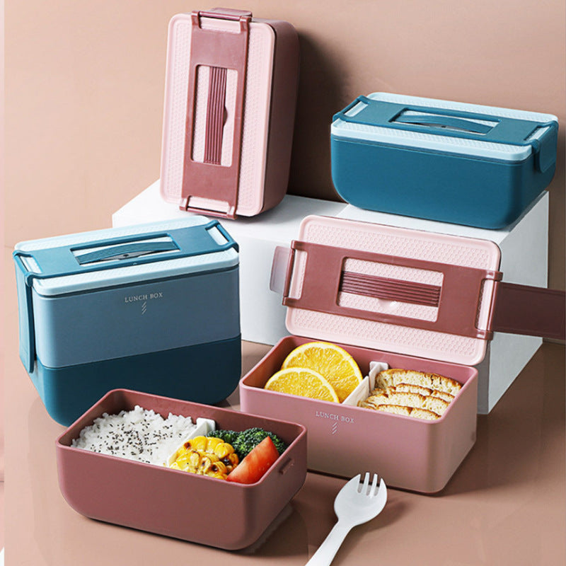 Japanese-Style Lunch Box - Double-Layer Microwave Safe