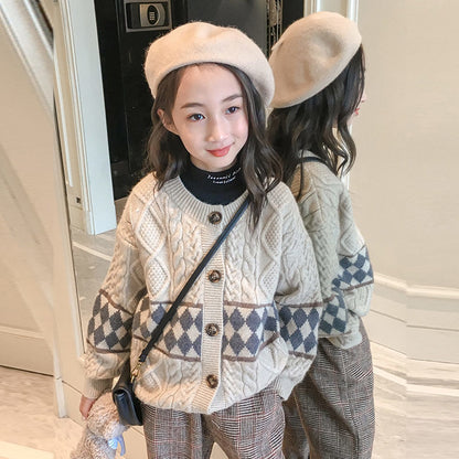 Casual Children's Autumn Knitted Cardigan - Kids Sweater