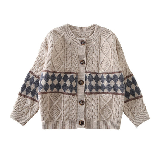 Casual Children's Autumn Knitted Cardigan - Kids Sweater