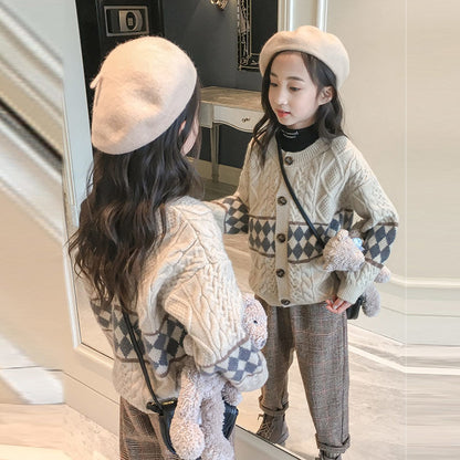 Casual Children's Autumn Knitted Cardigan - Kids Sweater