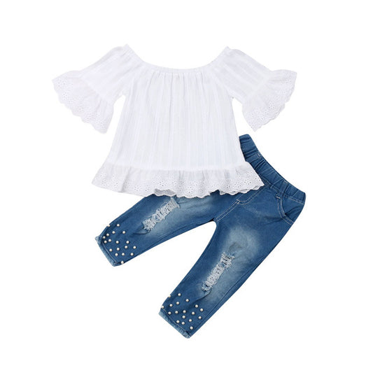 Girls Shirt & Shorts Set - Kids Summer Outfit