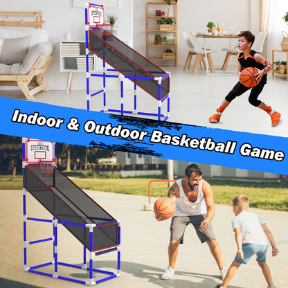 Kids Basketball Game Set - Adjustable Height Hoop with 2 Balls