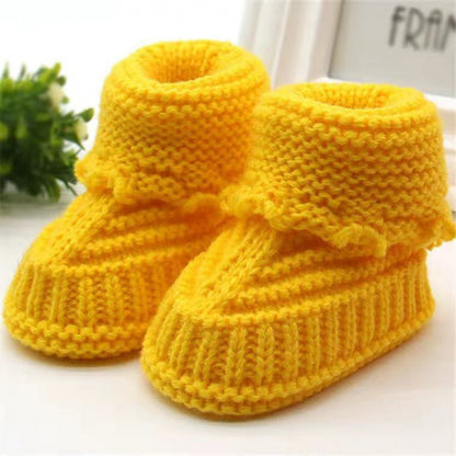 Baby Knitted Wool Shoes - Soft Bottom First Walking Shoes
