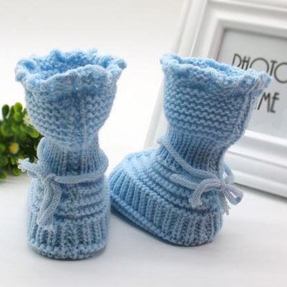 Baby Knitted Wool Shoes - Soft Bottom First Walking Shoes