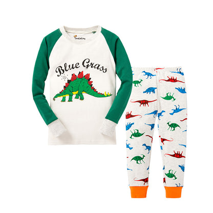 Cartoon Dinosaur Print Pajama Set - Kids Sleepwear