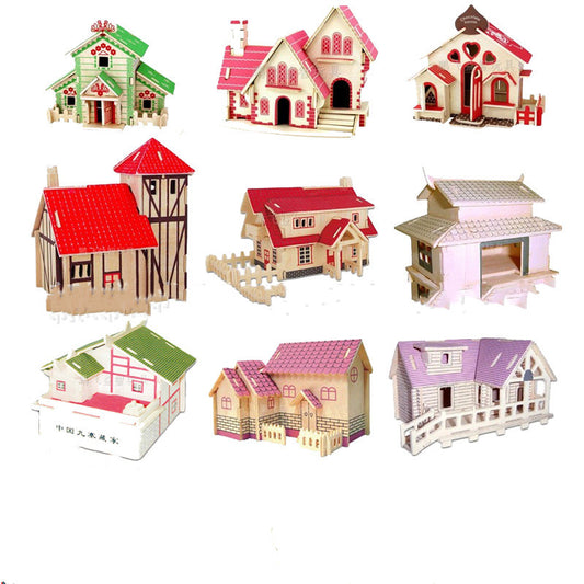 3D Wooden Puzzle - Chocolate Hut Building Kit