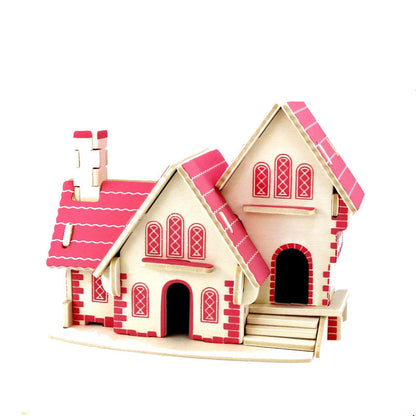 3D Wooden Puzzle - Chocolate Hut Building Kit