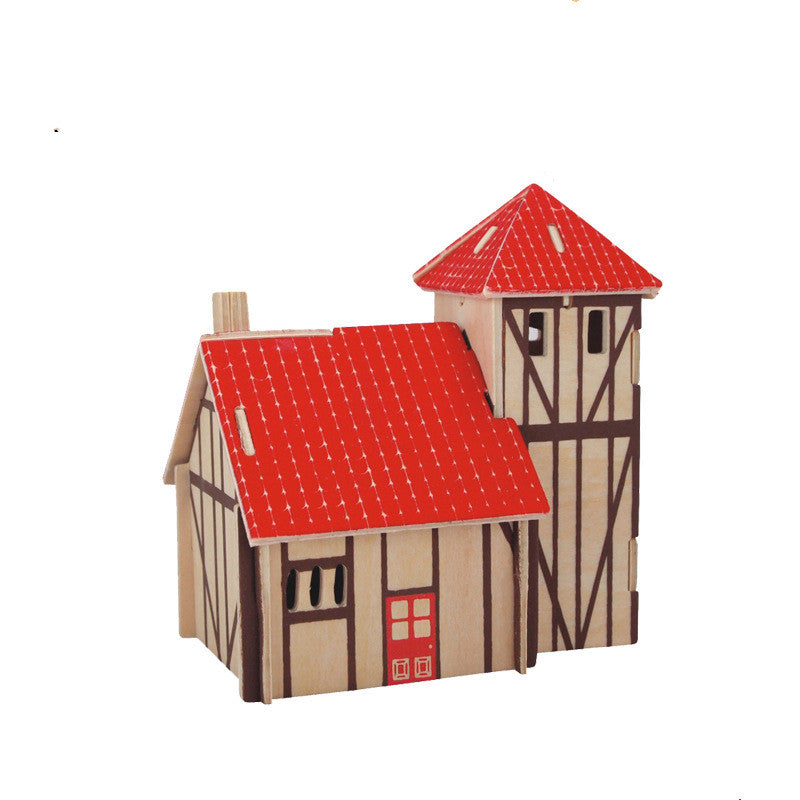 3D Wooden Puzzle - Chocolate Hut Building Kit