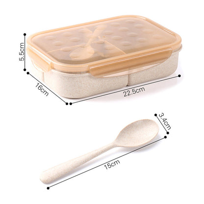 Wheat Straw Divided Lunch Box - Eco-Friendly Bento Box