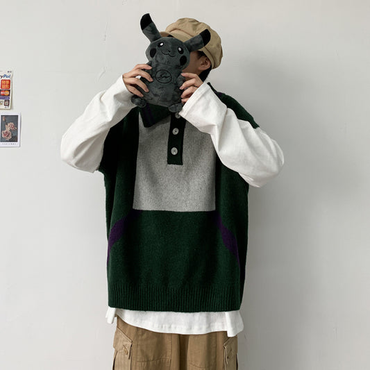 Teen Loose Shoulder Vest - Woolen Sleeveless Top