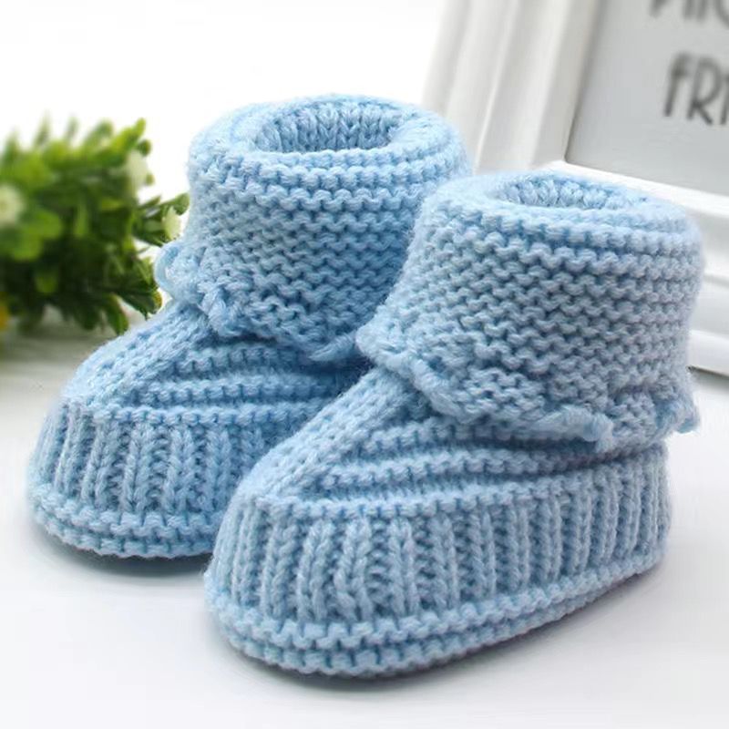 Baby Knitted Wool Shoes - Soft Bottom First Walking Shoes