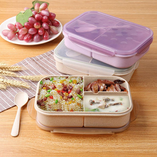 Wheat Straw Divided Lunch Box - Eco-Friendly Bento Box