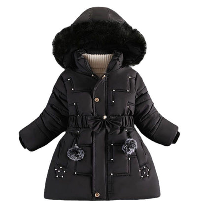 Girls Padded Cotton Jacket - Thickened Winter Coat