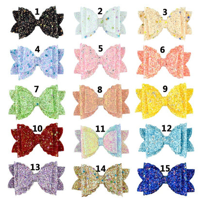 Girl's Hair Accessories - Sequined Double-Layer Bow