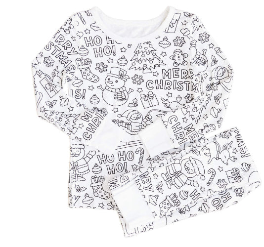 Children's Pajama Set - Stick Figure Design Sleepwear