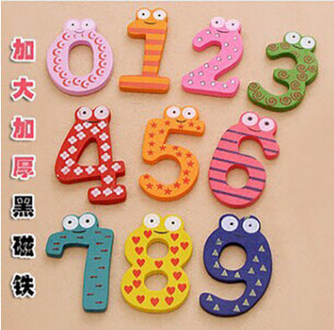 Wooden Letter & Number Refrigerator Magnets - Educational Learning Toy