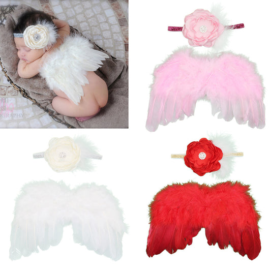 Children's Angel Feather Wings - Hair Accessories Set