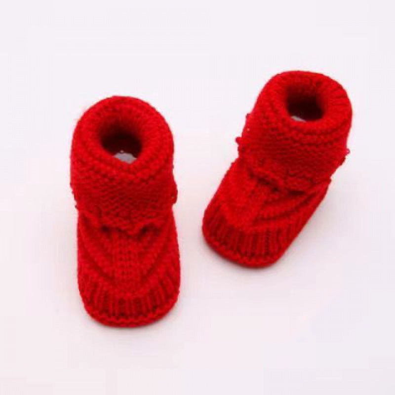 Baby Knitted Wool Shoes - Soft Bottom First Walking Shoes