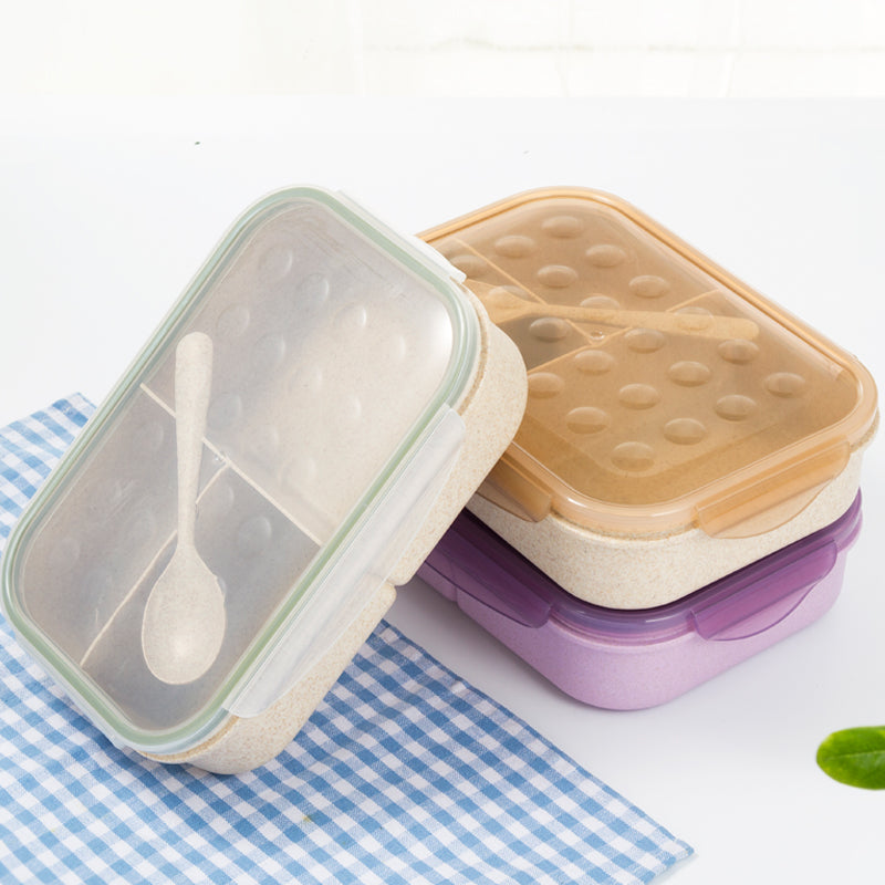Wheat Straw Divided Lunch Box - Eco-Friendly Bento Box