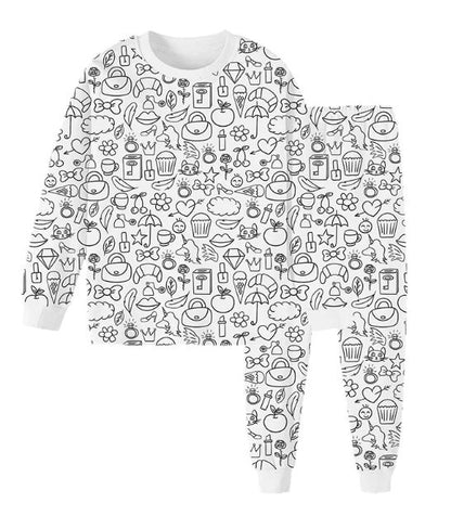 Children's Pajama Set - Stick Figure Design Sleepwear