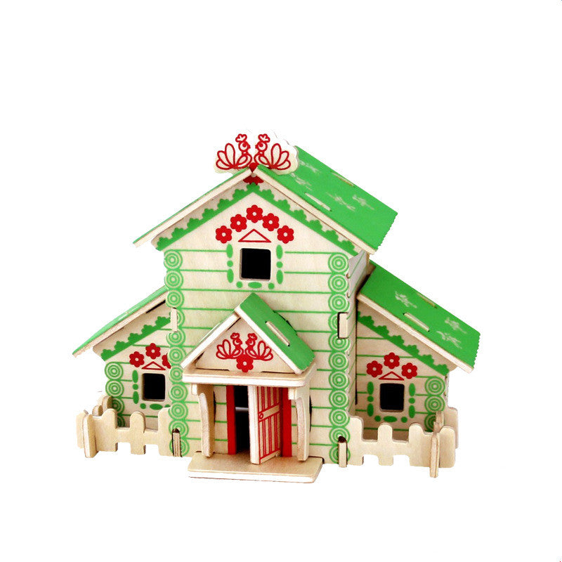 3D Wooden Puzzle - Chocolate Hut Building Kit