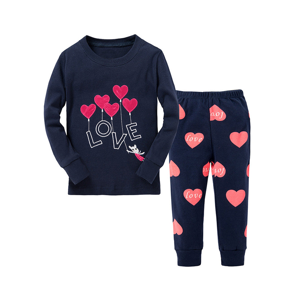 Cartoon Dinosaur Print Pajama Set - Kids Sleepwear