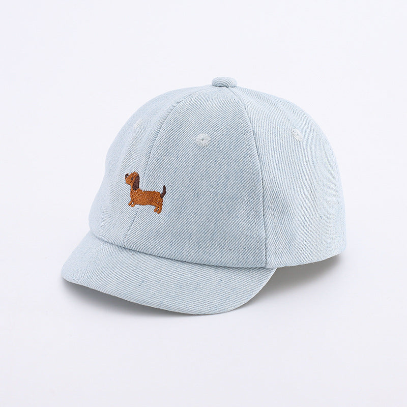 Baby Denim Puppy Baseball Cap - Cute Spring Summer Hat