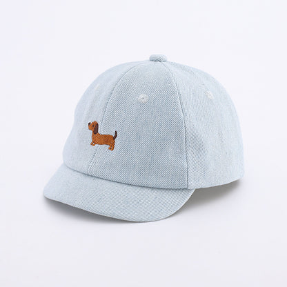 Baby Denim Puppy Baseball Cap - Cute Spring Summer Hat