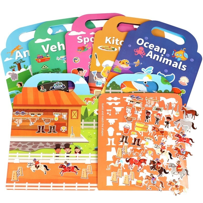 Quiet Book Jelly Stickers - Educational Puzzle Toy for Kids