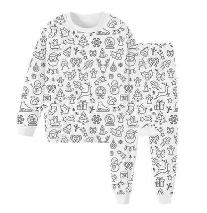 Children's Pajama Set - Stick Figure Design Sleepwear