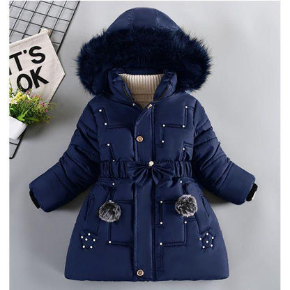 Girls Padded Cotton Jacket - Thickened Winter Coat