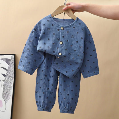 Cartoon Cotton Children's Pajama Set - Cozy Sleepwear