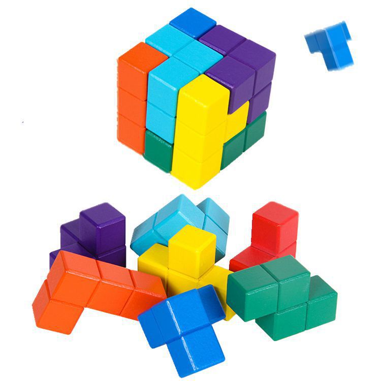 Luban Lock Soma Building Blocks - Wooden Puzzle Toy for Kids