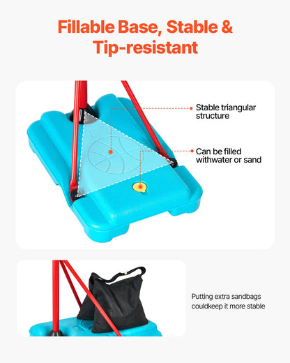 Kids Basketball Hoop Height Adjustable Portable Basketball Court For Kid Outdoor