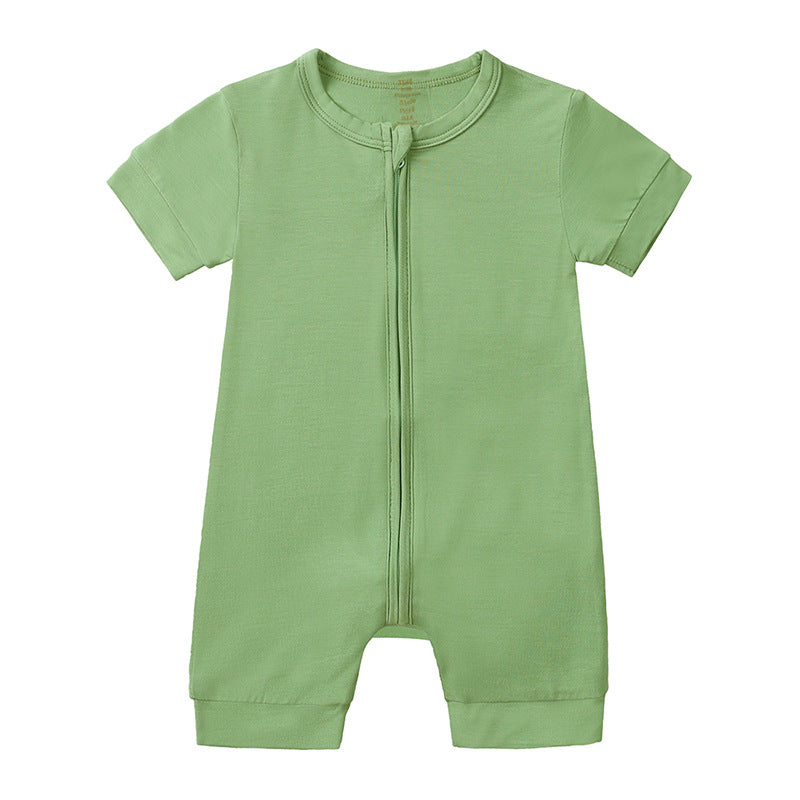 Bamboo Fiber Baby Jumpsuit - Zipper Romper