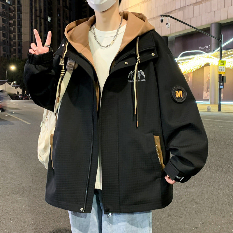 Teen Boys Coat - Fake Two Pieces Windproof Jacket