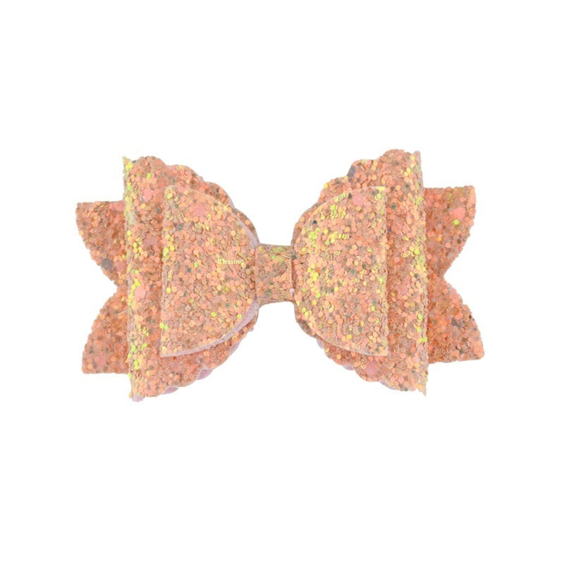 Girl's Hair Accessories - Sequined Double-Layer Bow