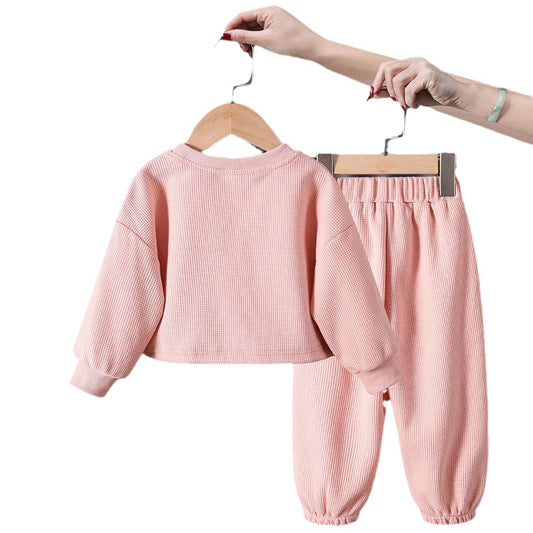 Toddler Girls Bear Pullover Hoodie Suit - Cute Outfit Set