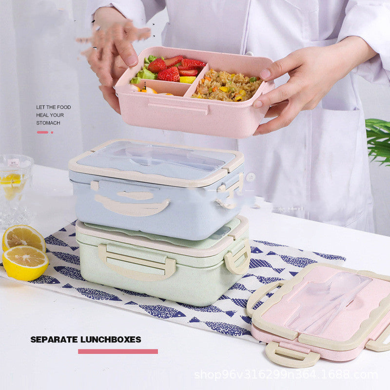 Lunch Box with Spoon & Chopsticks - Microwave Safe