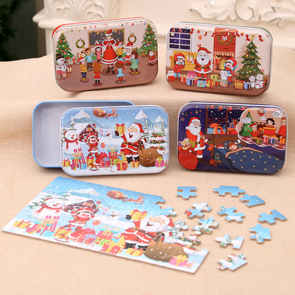 Christmas Wooden DIY Handmade Puzzle - Educational Toy for Kids
