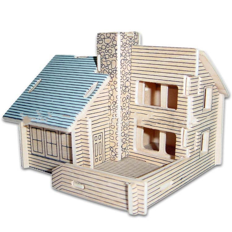 3D Wooden Puzzle - Chocolate Hut Building Kit