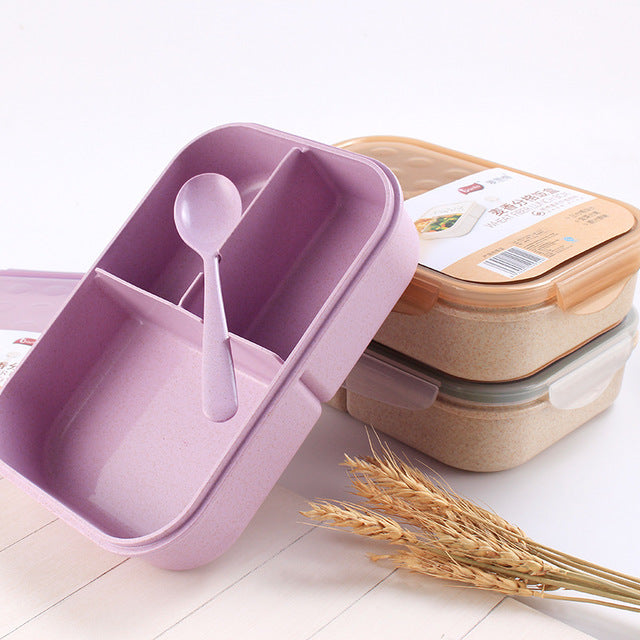 Wheat Straw Divided Lunch Box - Eco-Friendly Bento Box