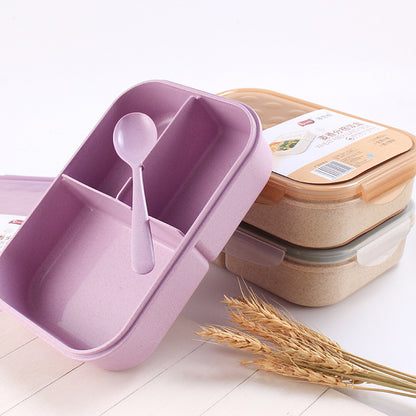 Wheat Straw Divided Lunch Box - Eco-Friendly Bento Box